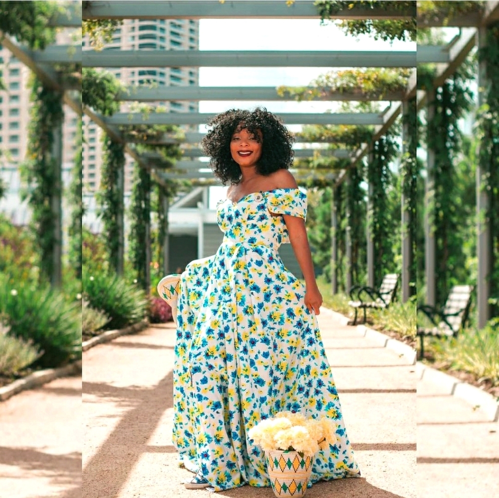 Custom-made glam dress with side slit